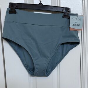 Shade & Shore Teal High-Waisted Bikini Bottom
